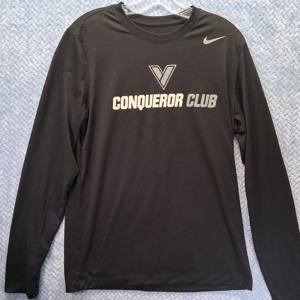 Nike Dri-FIT Mens Medium Black Conqueror Club Athletic Shirt Workout Gym Running